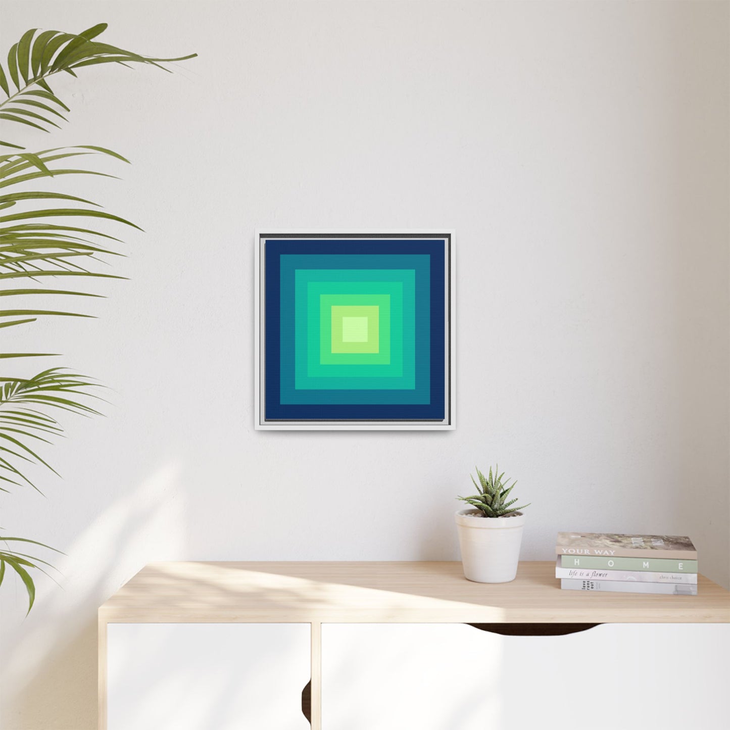 Modern Framed Geometric Canvas Art | Bold Color Meets Clean Framing
