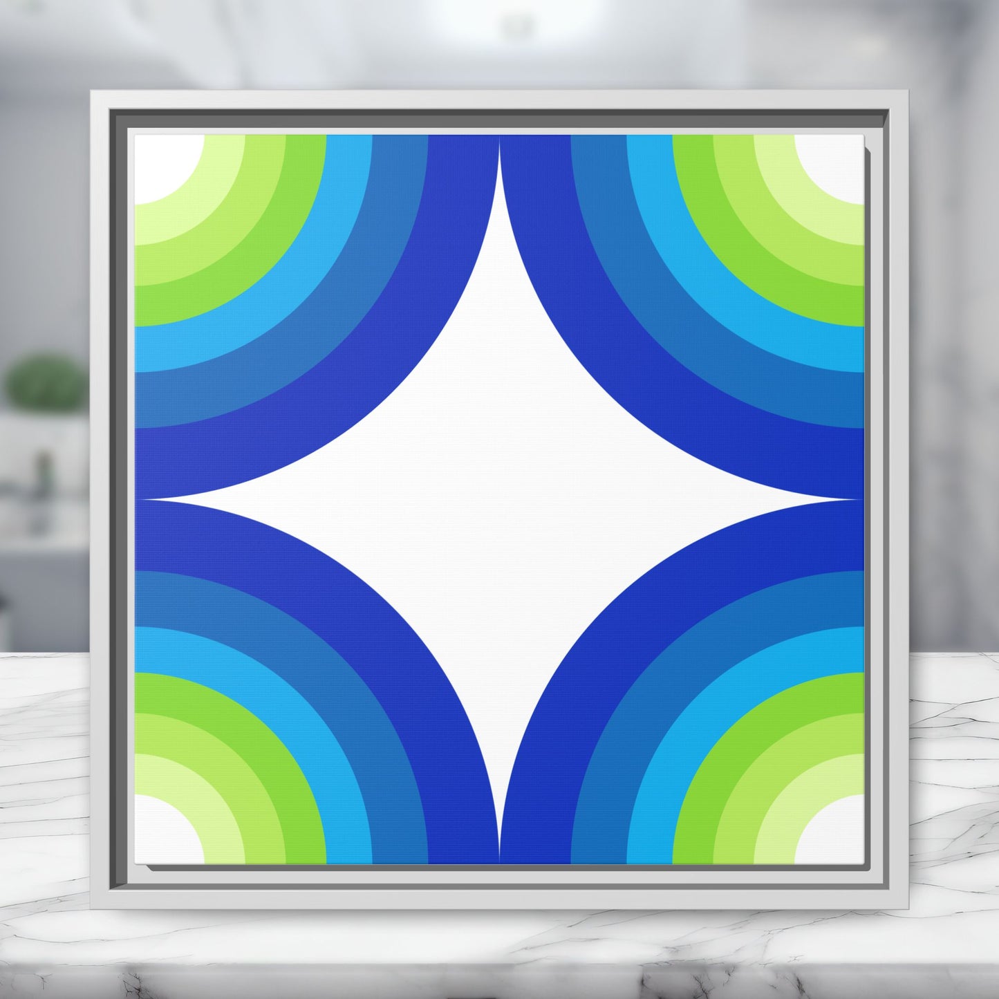 Modern Framed Geometric Canvas Art | Bold Color Meets Clean Framing