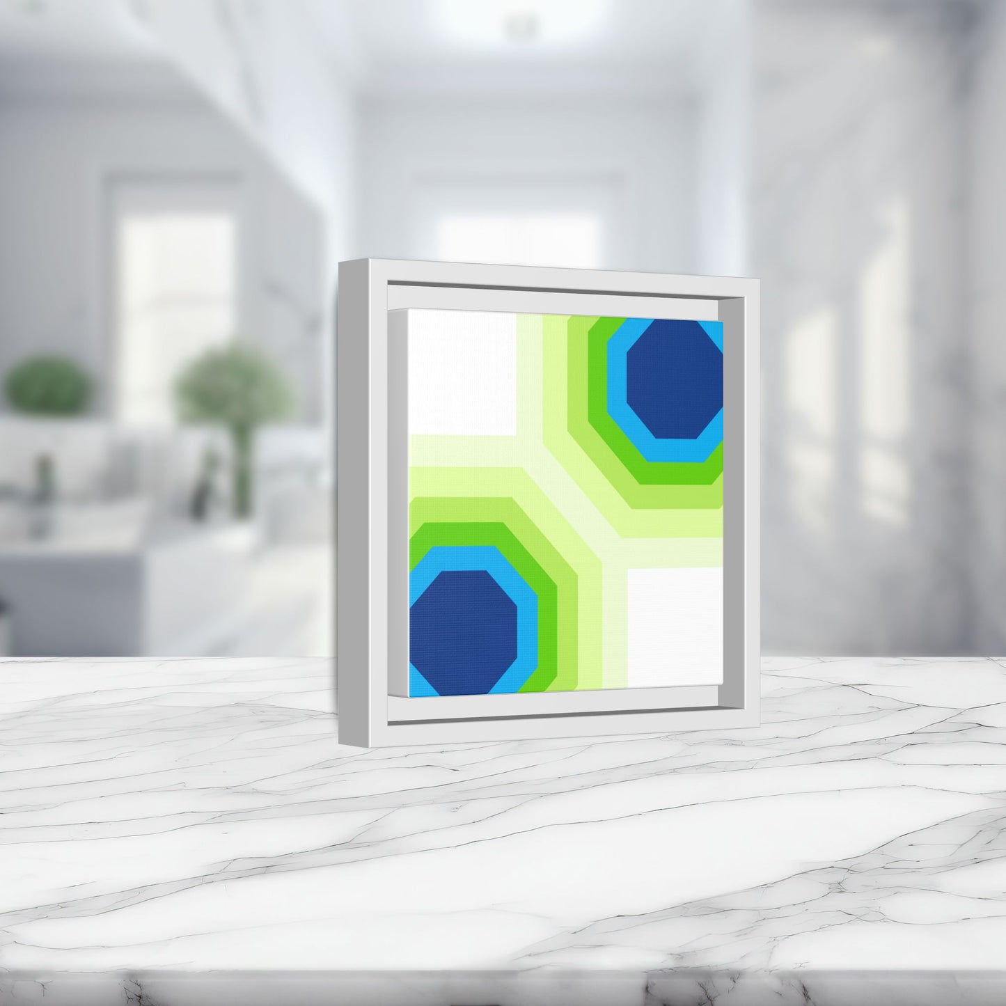 Modern Framed Geometric Canvas Art | Bold Color Meets Clean Framing