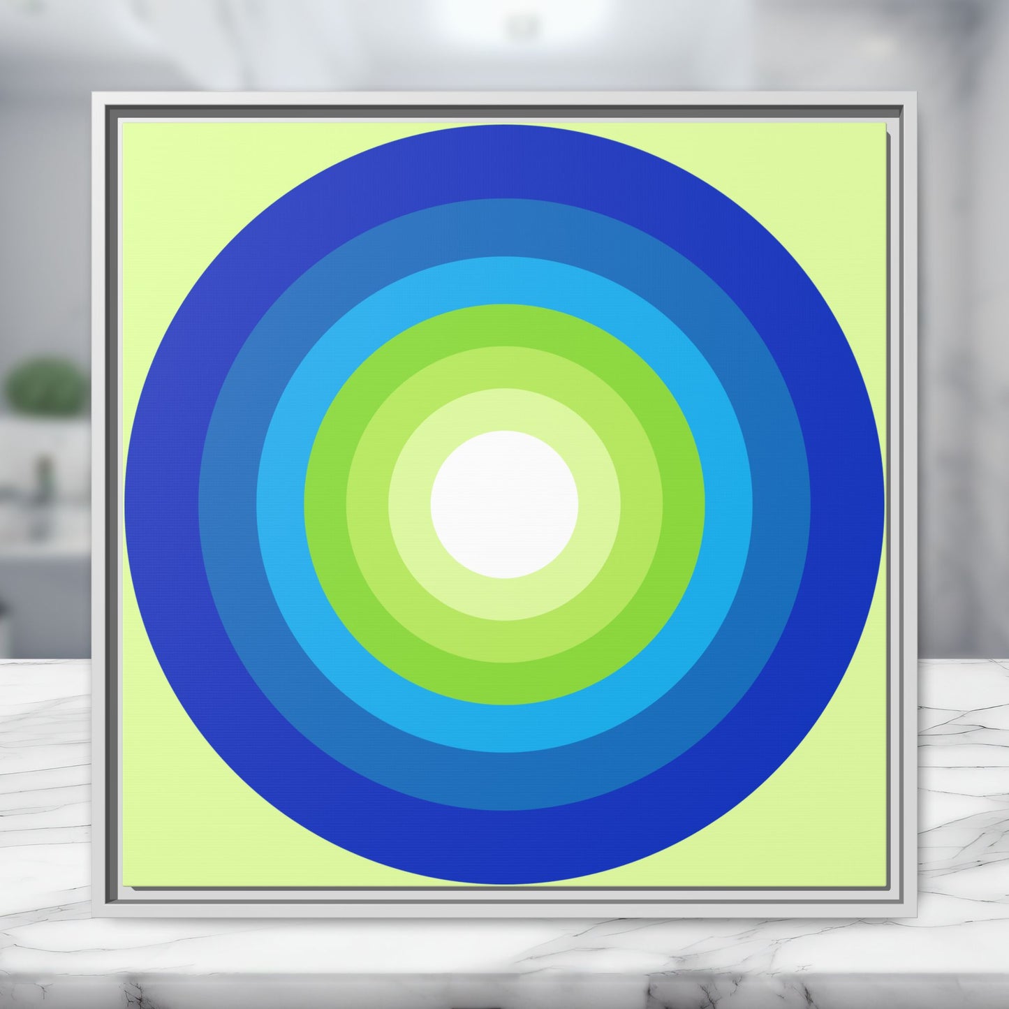Modern Framed Geometric Canvas Art | Bold Color Meets Clean Framing