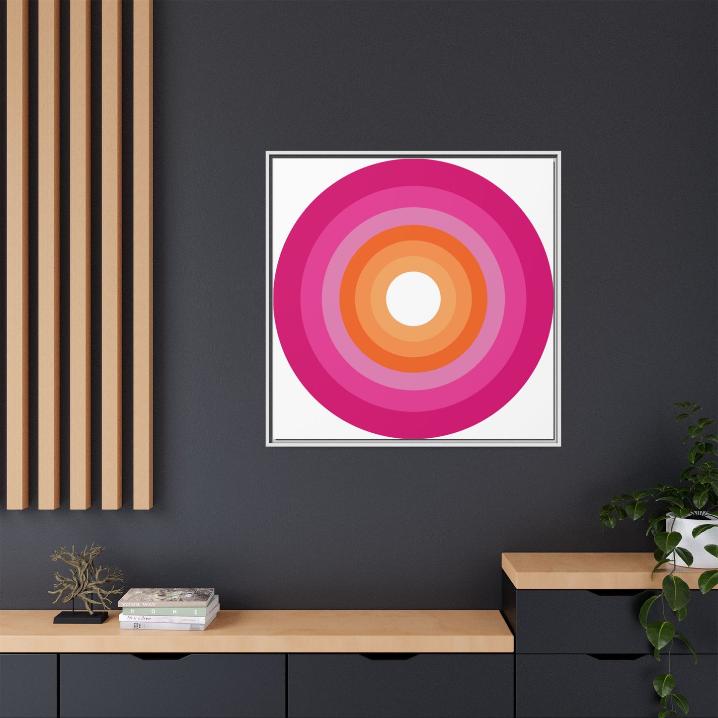Modern Framed Geometric Canvas Art | Bold Color Meets Clean Framing