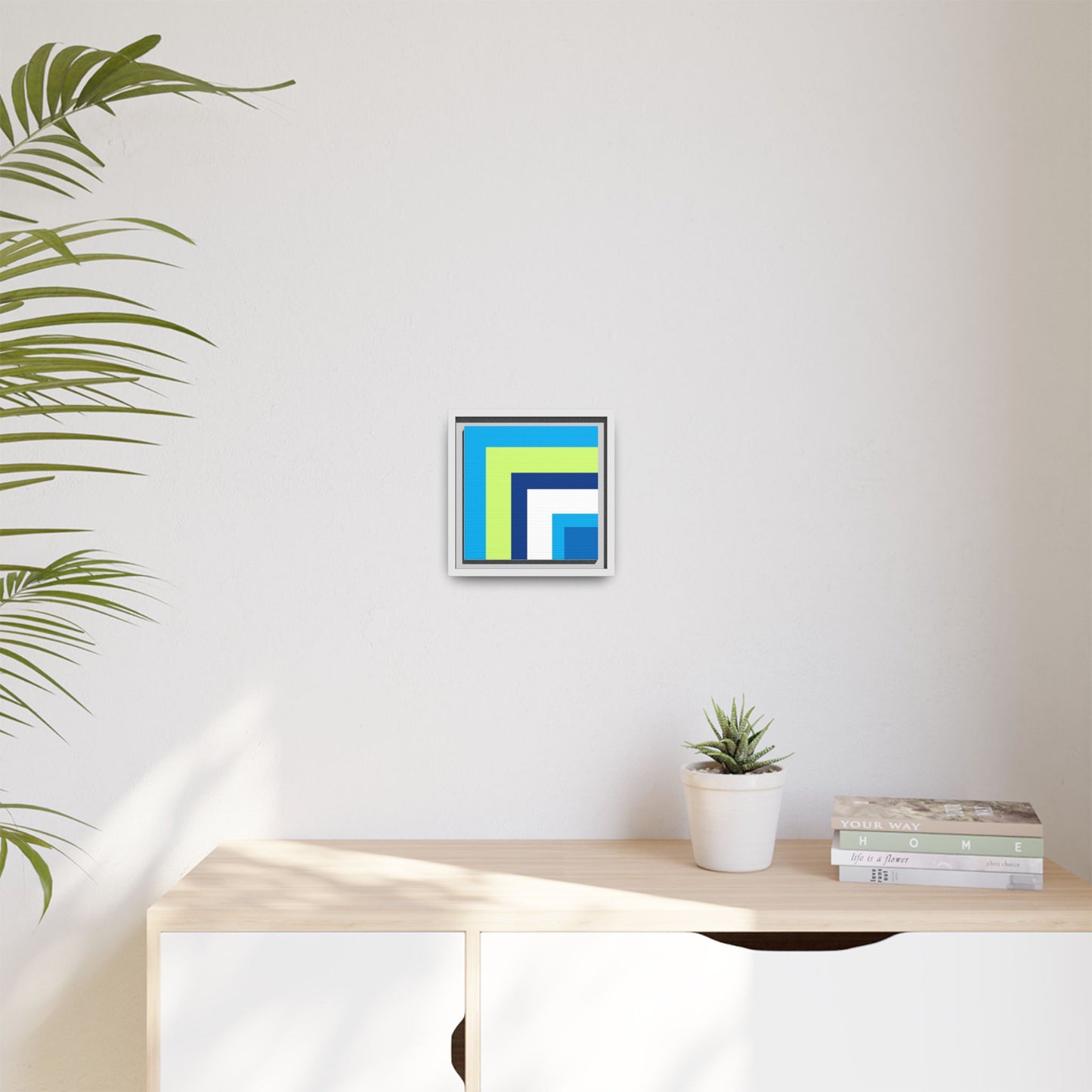 Modern Framed Geometric Canvas Art | Bold Color Meets Clean Framing