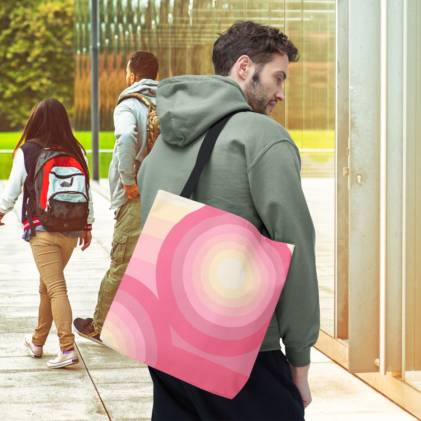 Geo Art Tote Bag – 3 sizes | Bold lines. Vivid color. Retro with a modern twist.