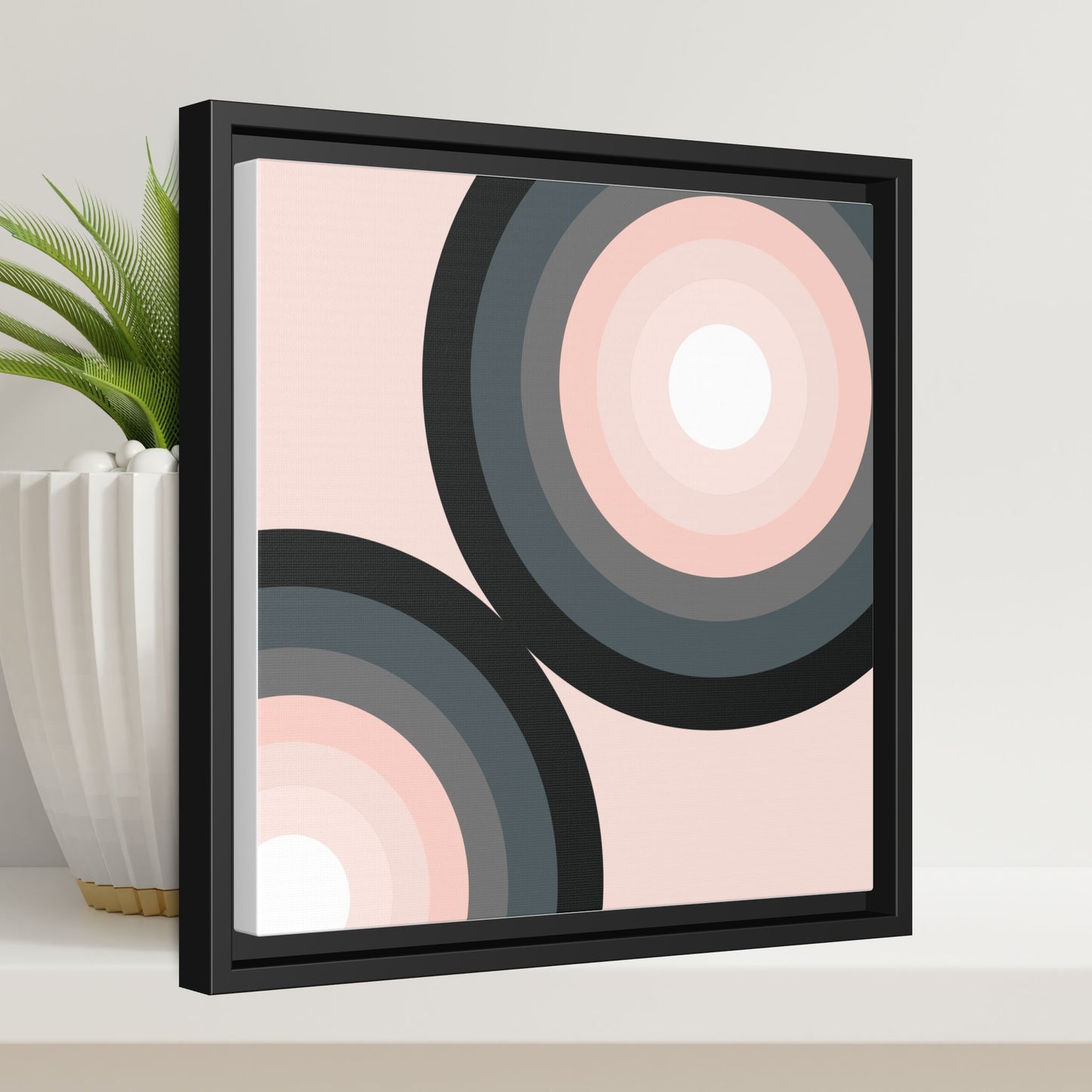 Modern Framed Geometric Canvas Art | Bold Color Meets Clean Framing