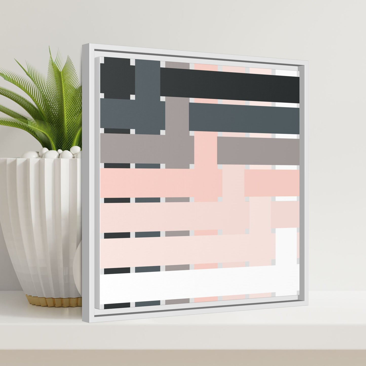 Modern Framed Geometric Canvas Art | Bold Color Meets Clean Framing