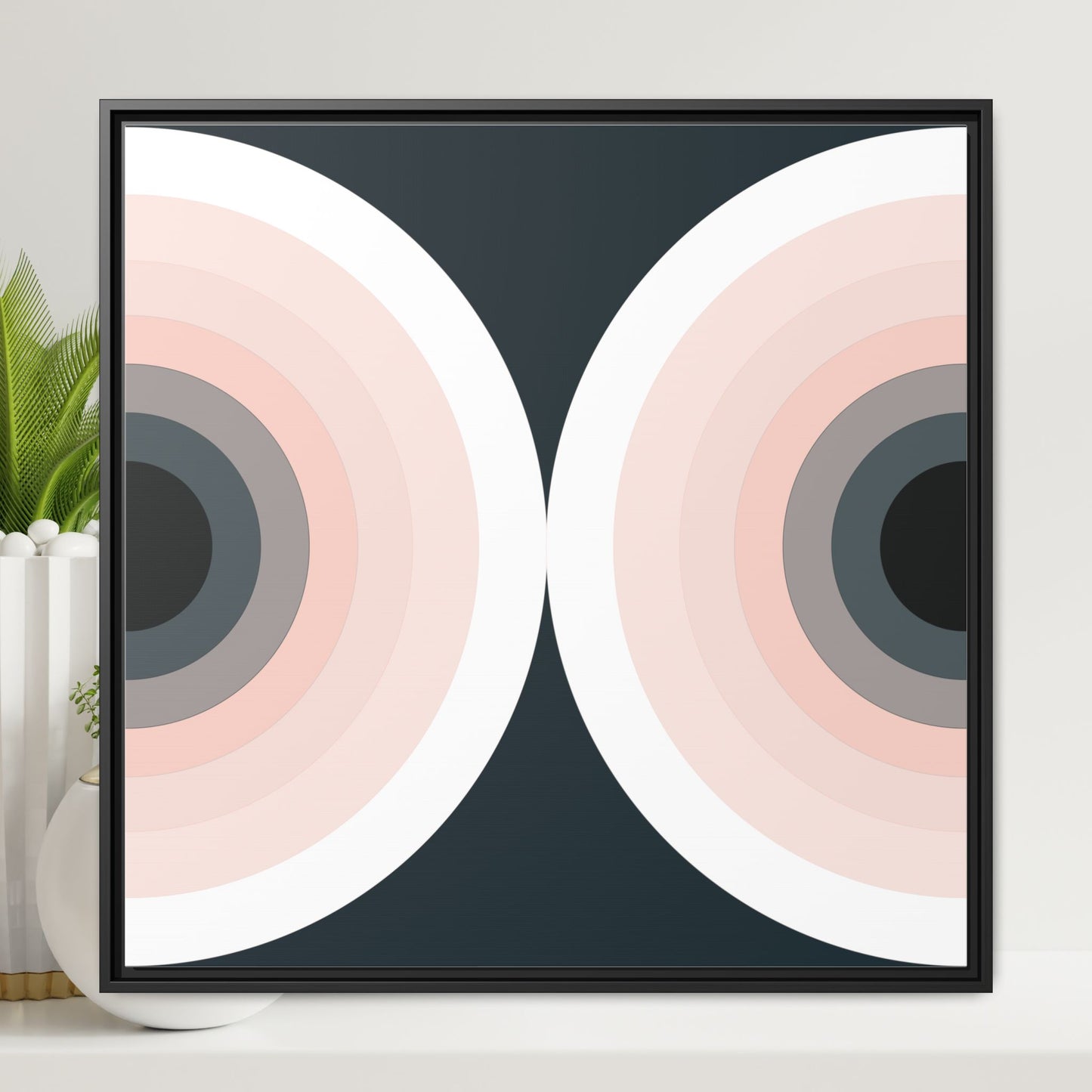 Modern Framed Geometric Canvas Art | Bold Color Meets Clean Framing