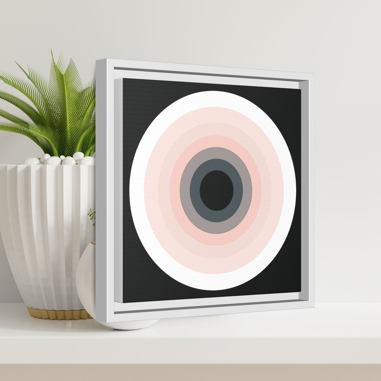 Modern Framed Geometric Canvas Art | Bold Color Meets Clean Framing