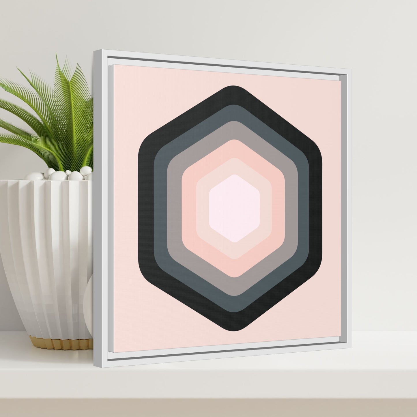 Modern Framed Geometric Canvas Art | Bold Color Meets Clean Framing