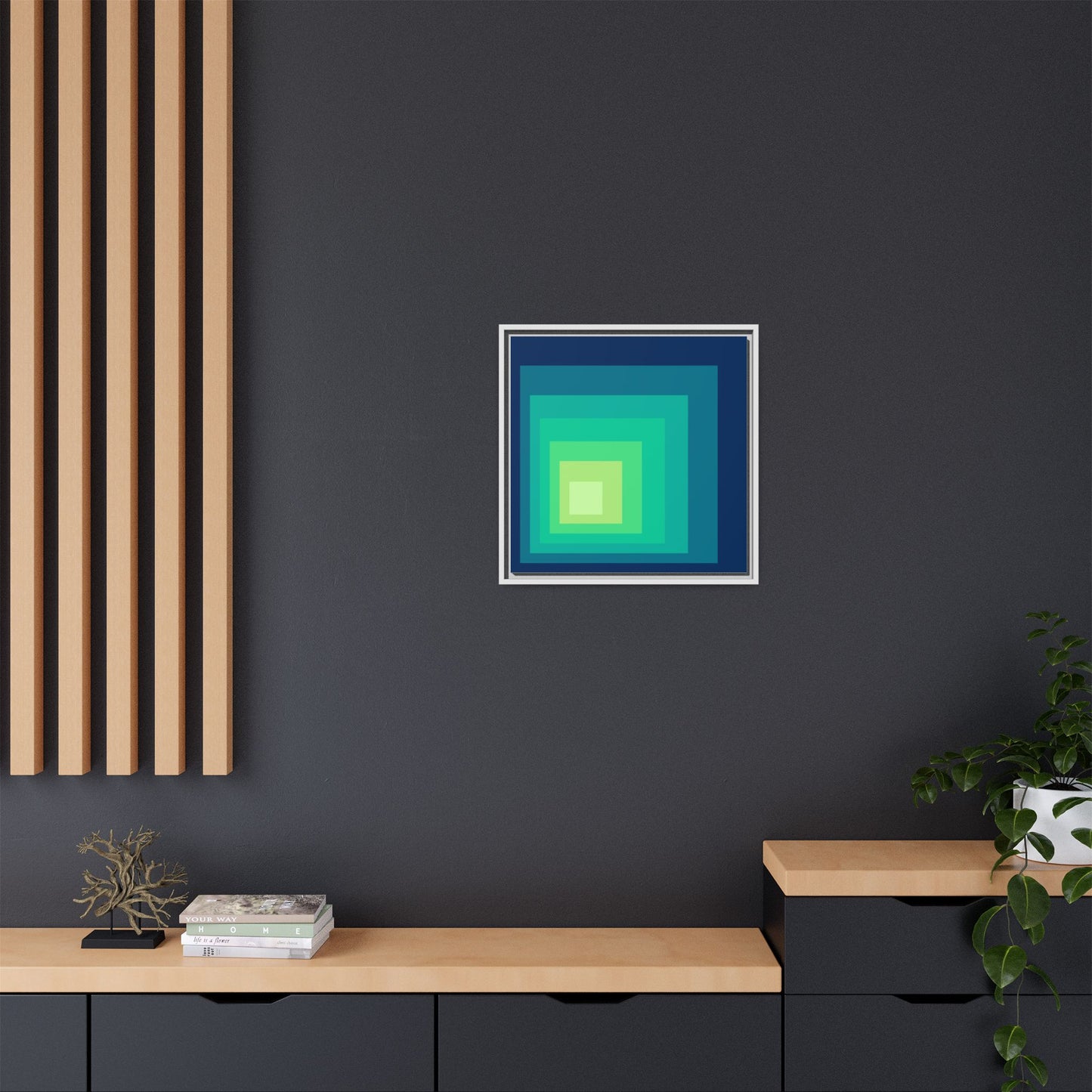 Modern Framed Geometric Canvas Art | Bold Color Meets Clean Framing
