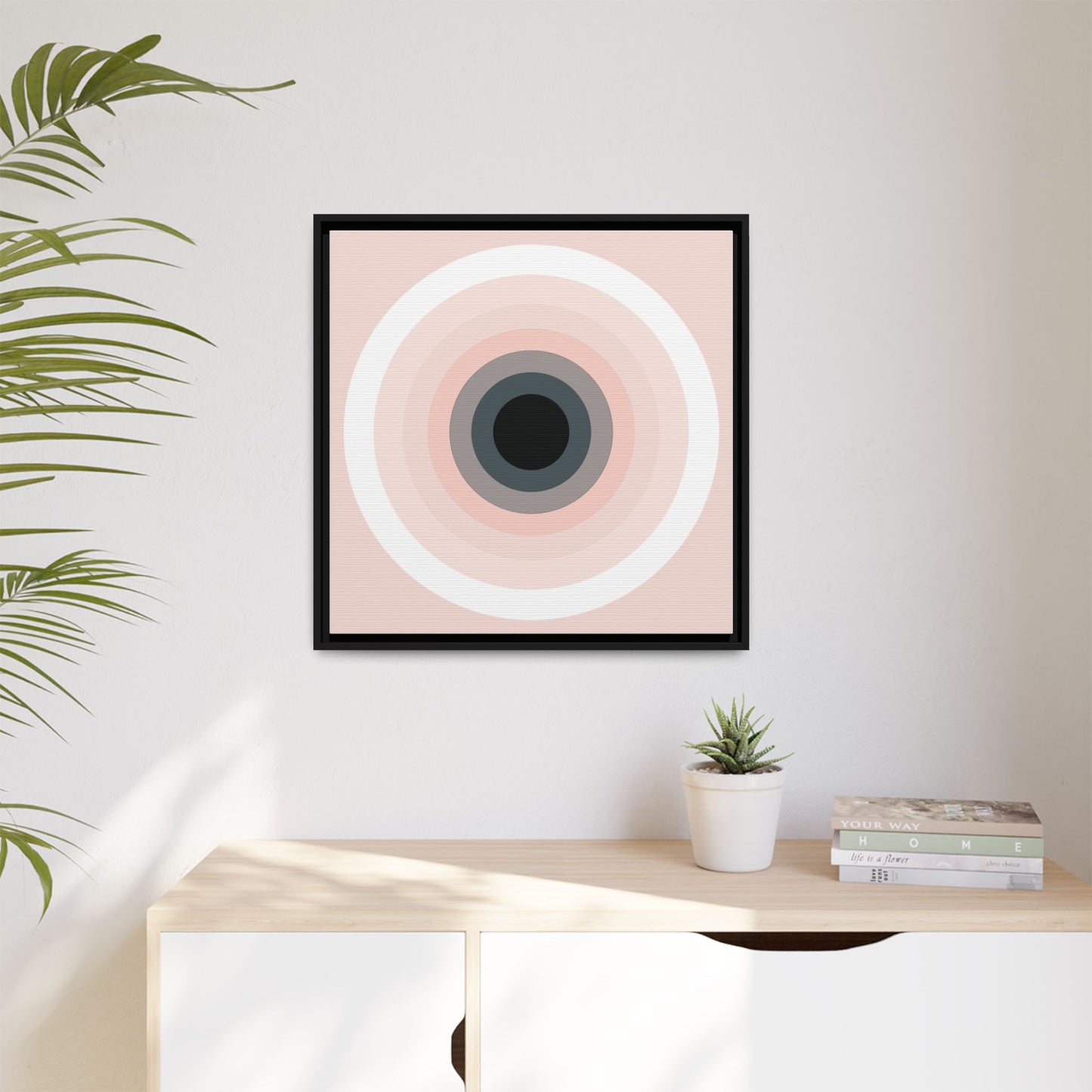 Modern Framed Geometric Canvas Art | Bold Color Meets Clean Framing