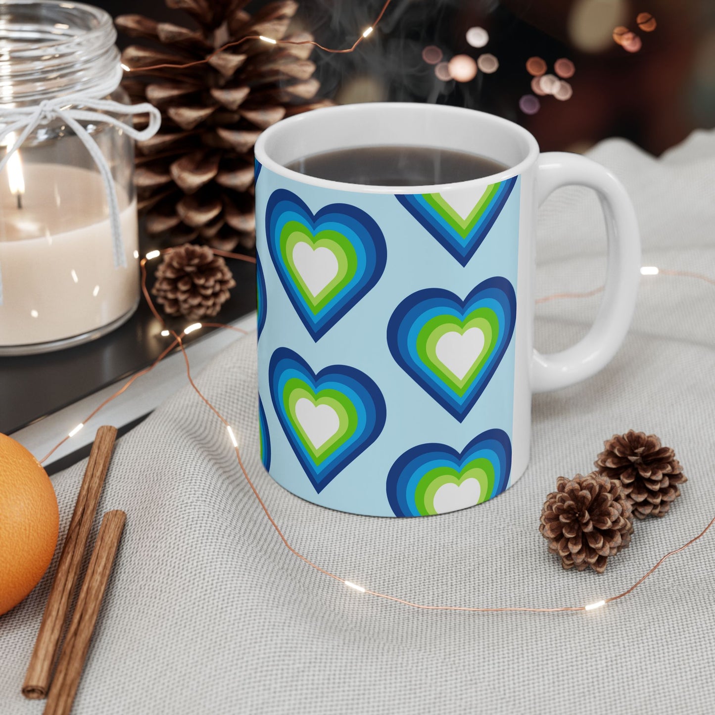 Geo Art Heart Mug – Bold Color, Daily Joy