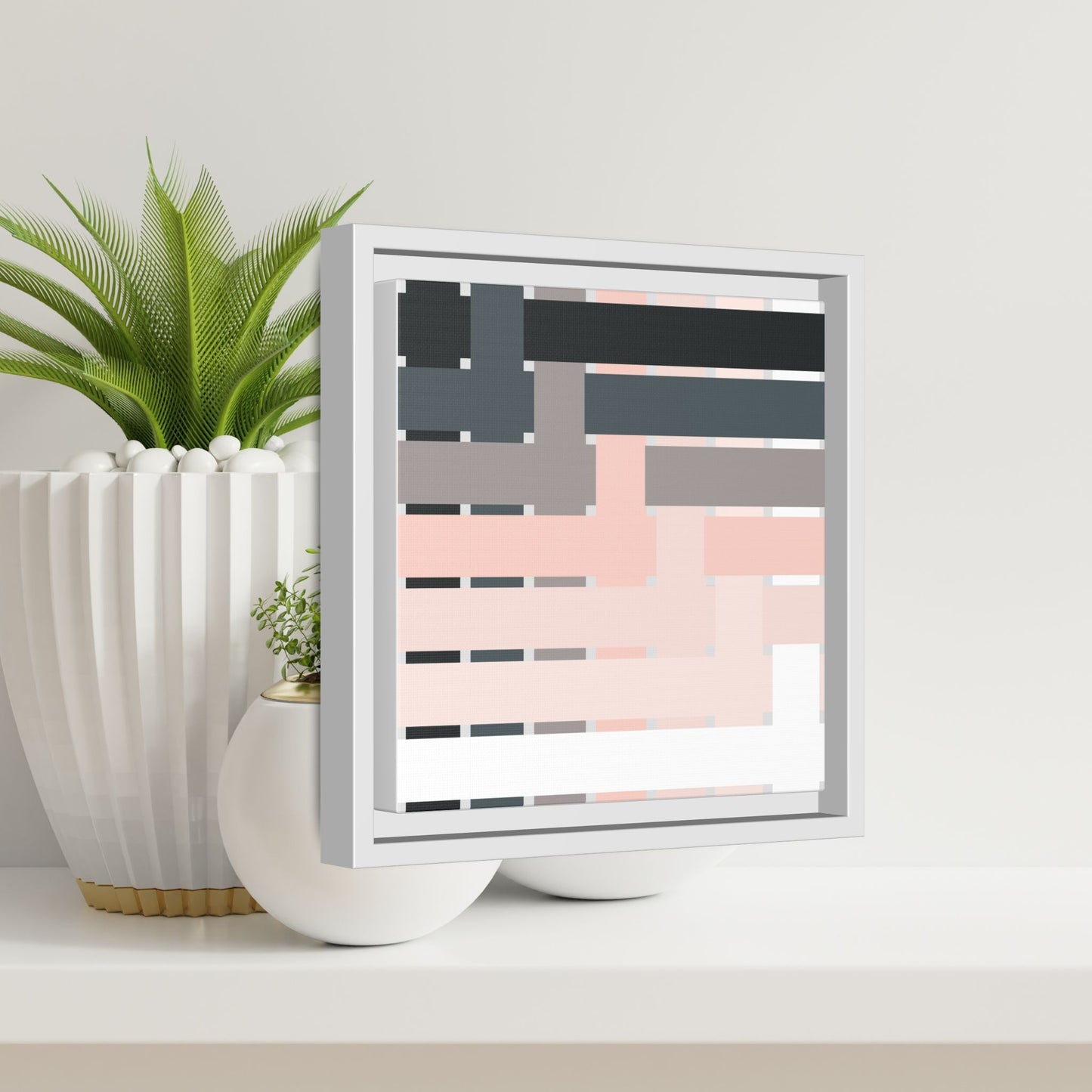 Modern Framed Geometric Canvas Art | Bold Color Meets Clean Framing