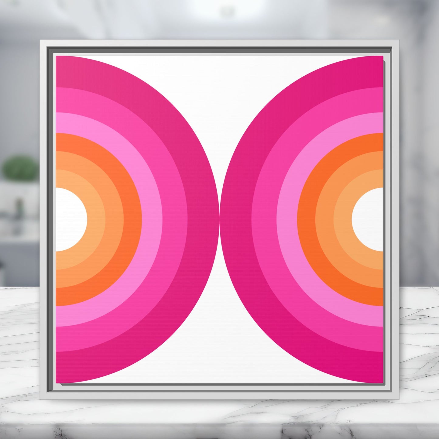 Modern Framed Geometric Canvas Art | Bold Color Meets Clean Framing