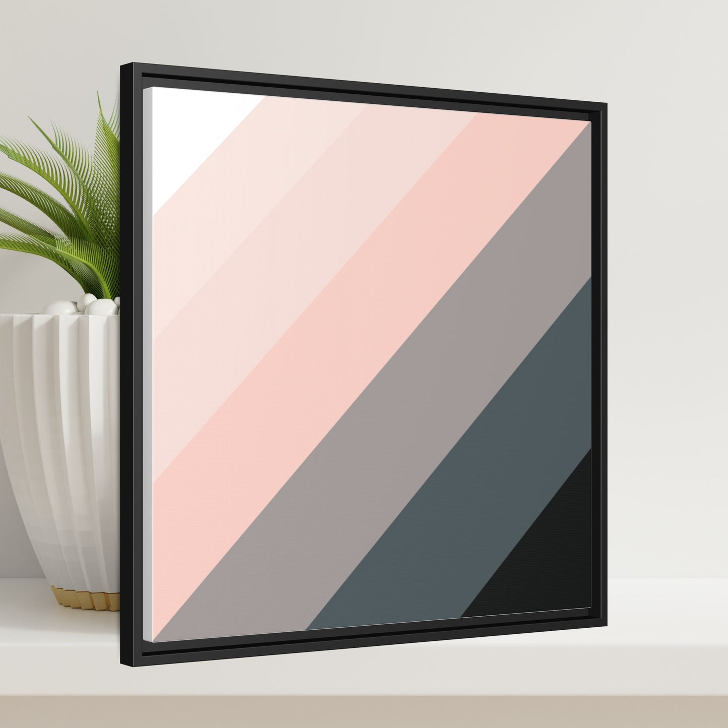 Modern Framed Geometric Canvas Art | Bold Color Meets Clean Framing
