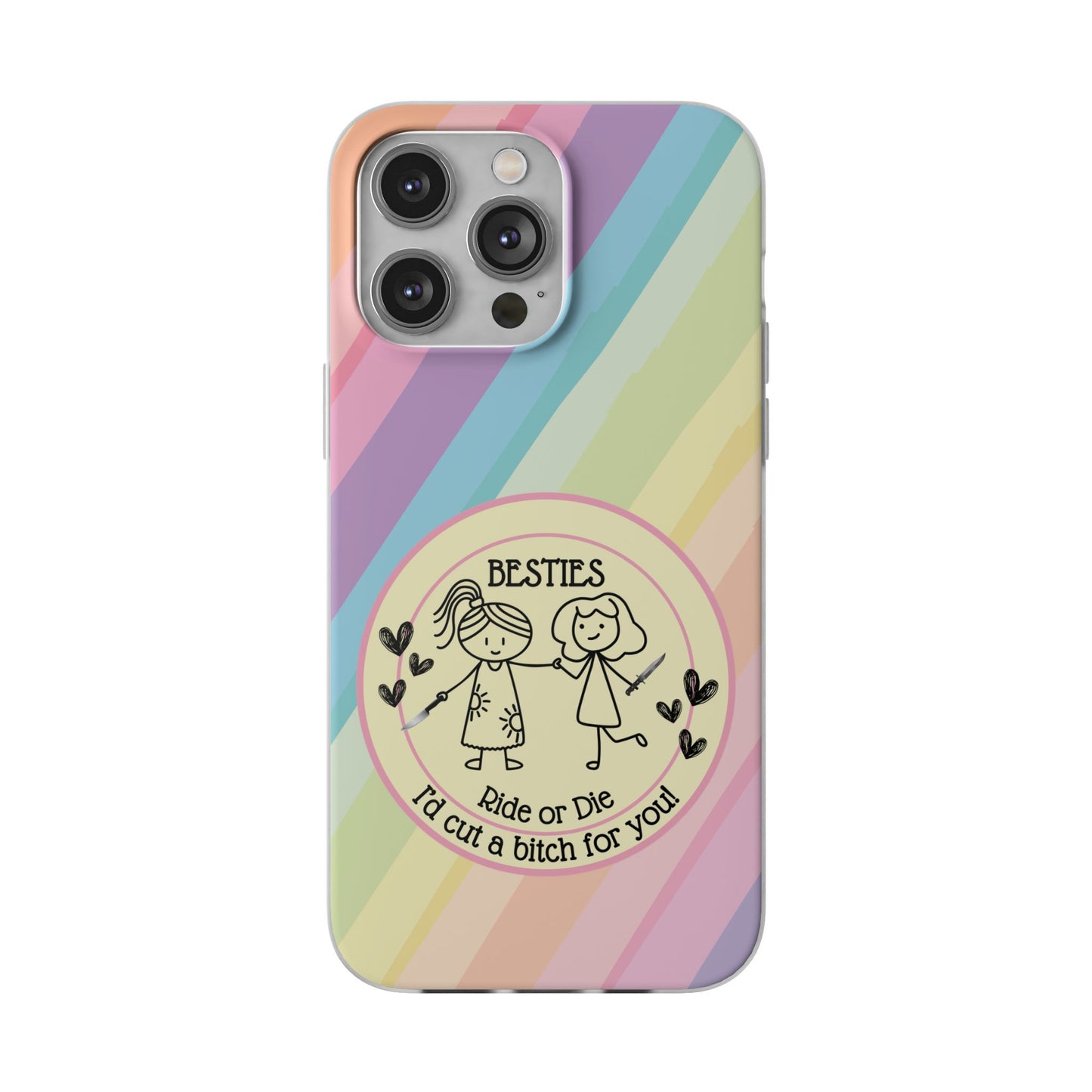 Phone Cases - Pastels Besties Ride or Die | "I'd Cut a Bitch for You"