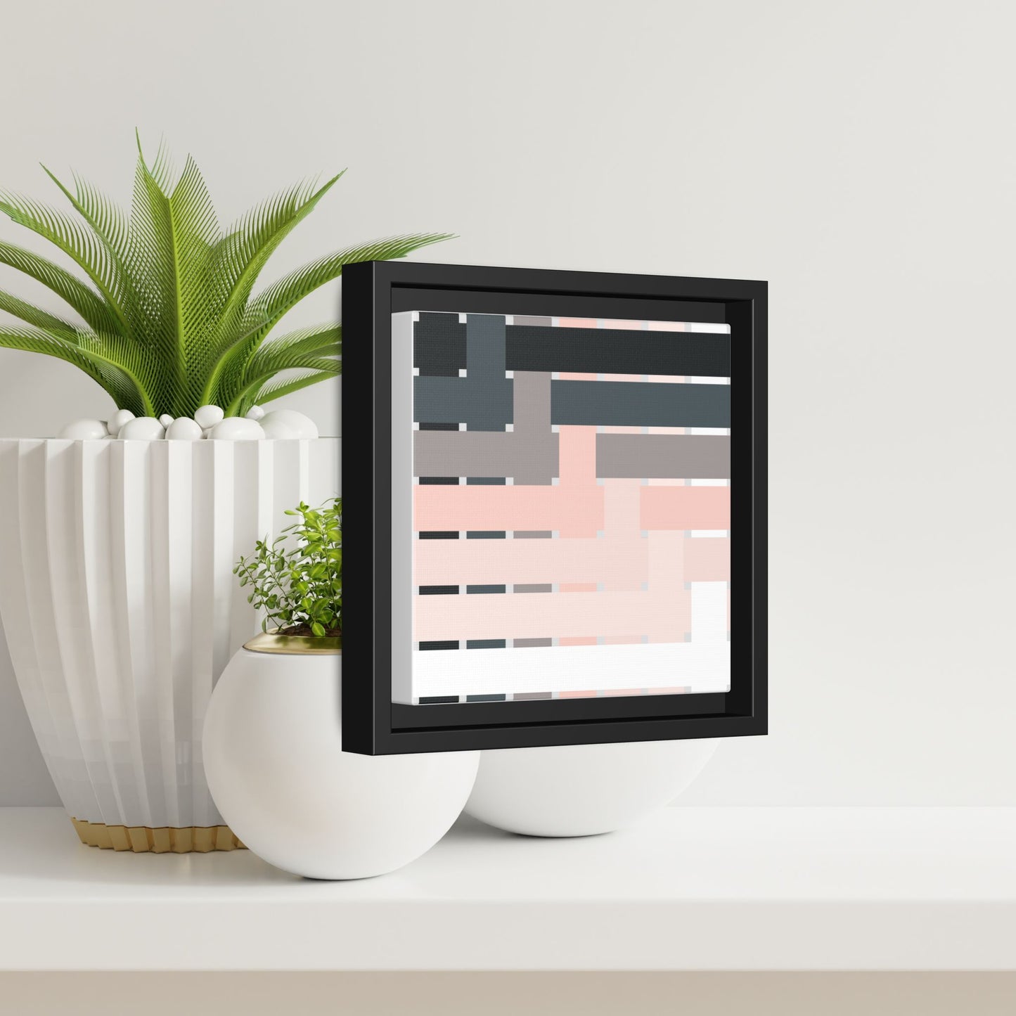 Modern Framed Geometric Canvas Art | Bold Color Meets Clean Framing