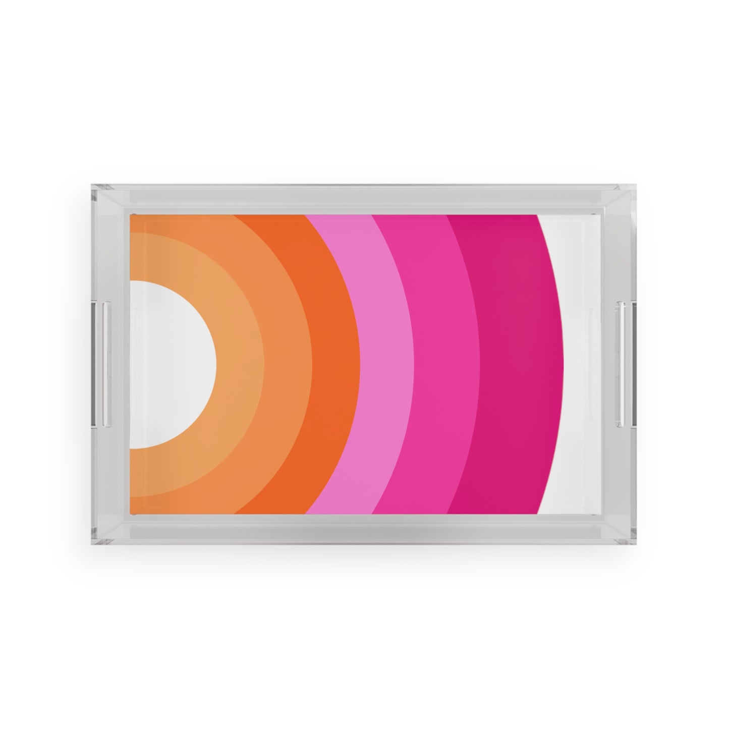 Modern Acrylic Tray with Bold Geometric Artwork