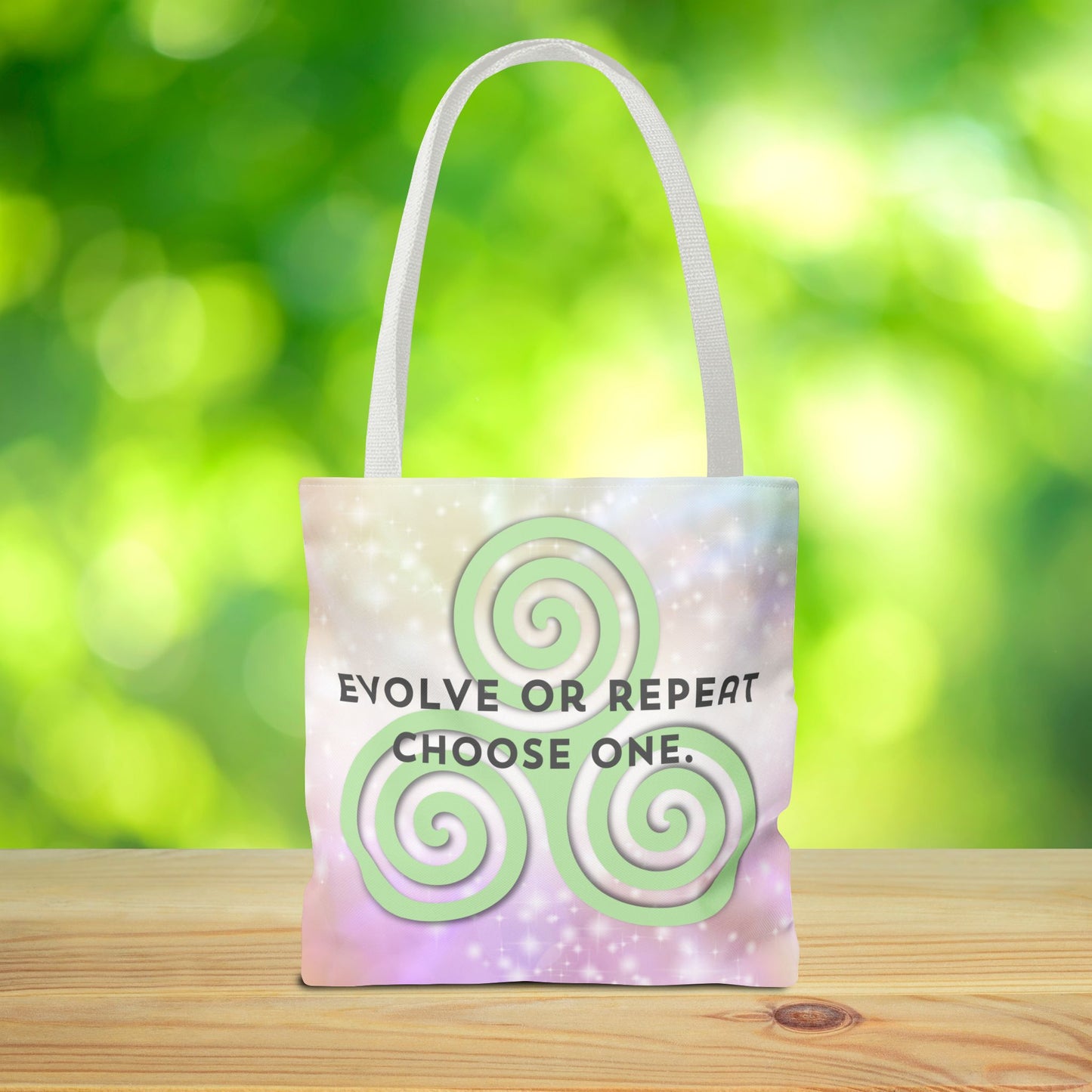 Evolve or Repeat Tote Bag – 3 sizes | Softly Spiritual. Boldly Intentional