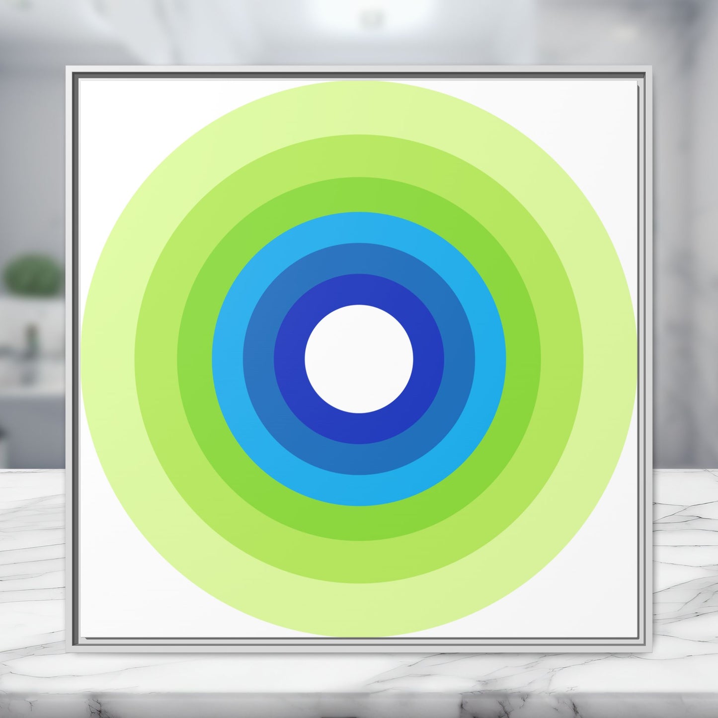 Modern Framed Geometric Canvas Art | Bold Color Meets Clean Framing