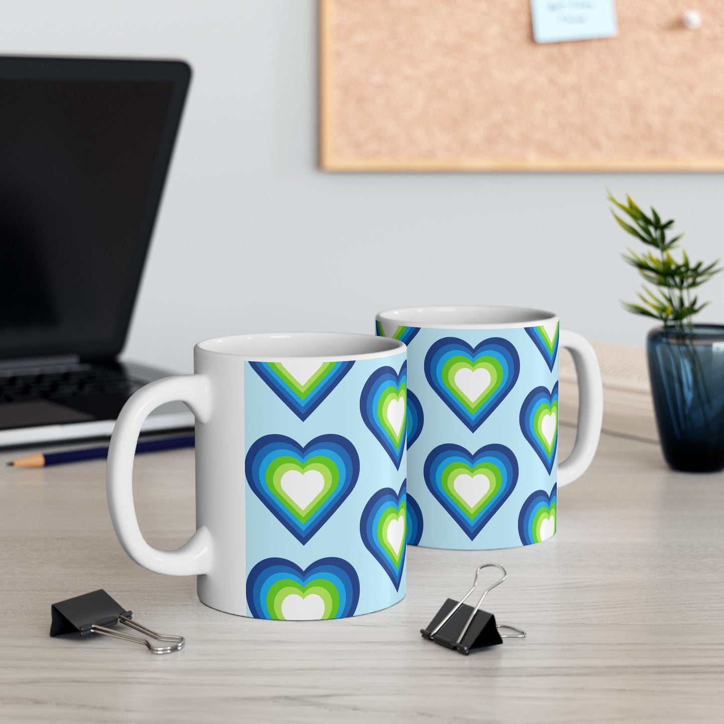 Geo Art Heart Mug – Bold Color, Daily Joy
