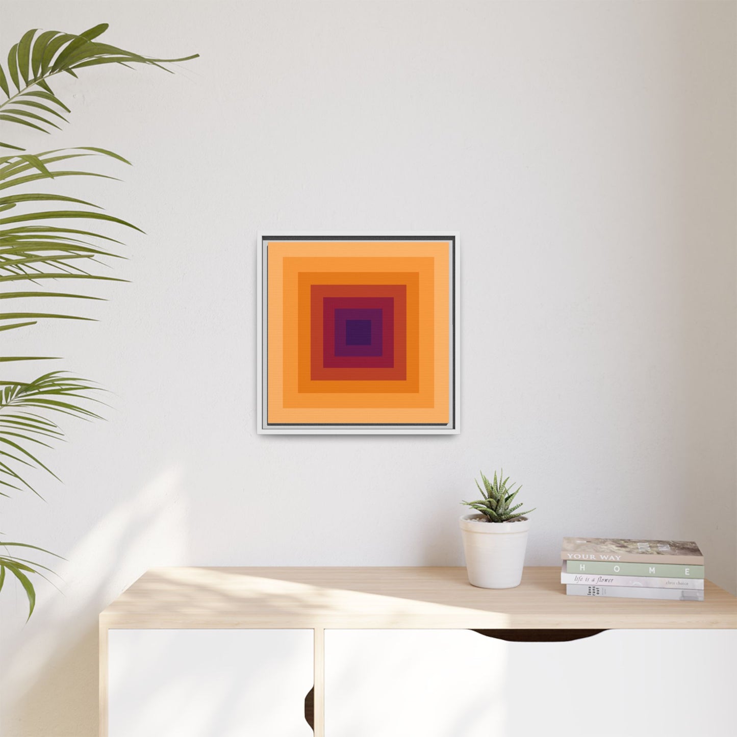 Modern Framed Geometric Canvas Art | Bold Color Meets Clean Framing