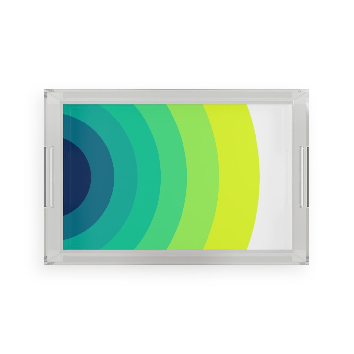 Modern Acrylic Tray with Bold Geometric Artwork