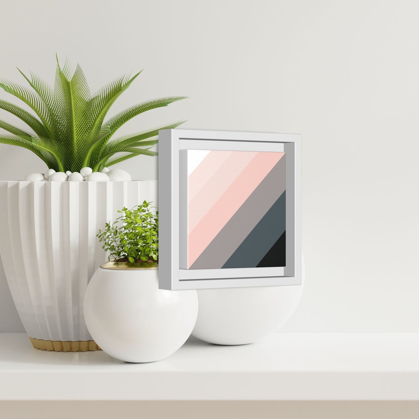 Modern Framed Geometric Canvas Art | Bold Color Meets Clean Framing