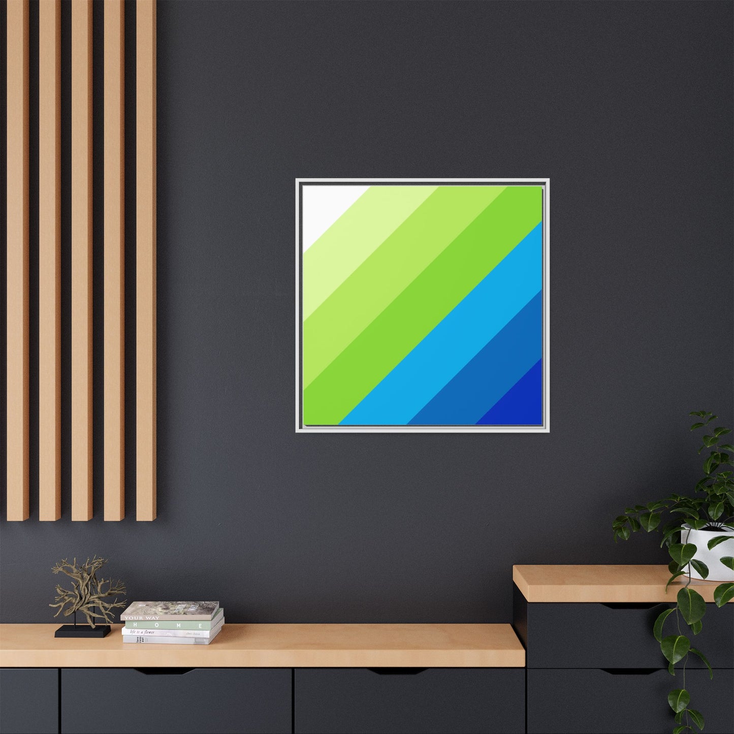 Modern Framed Geometric Canvas Art | Bold Color Meets Clean Framing