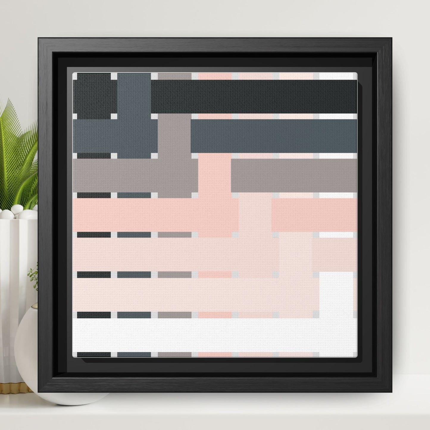 Modern Framed Geometric Canvas Art | Bold Color Meets Clean Framing