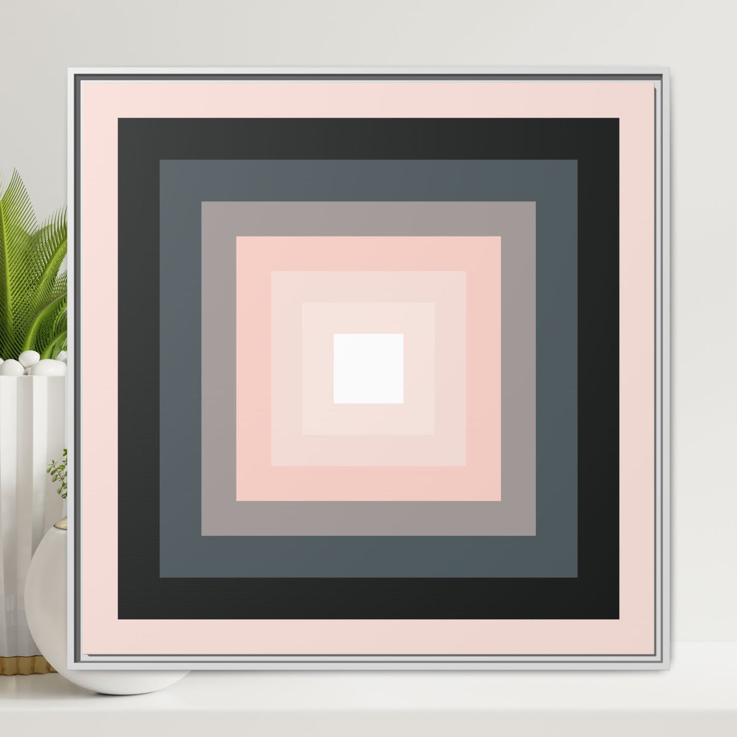 Modern Framed Geometric Canvas Art | Bold Color Meets Clean Framing