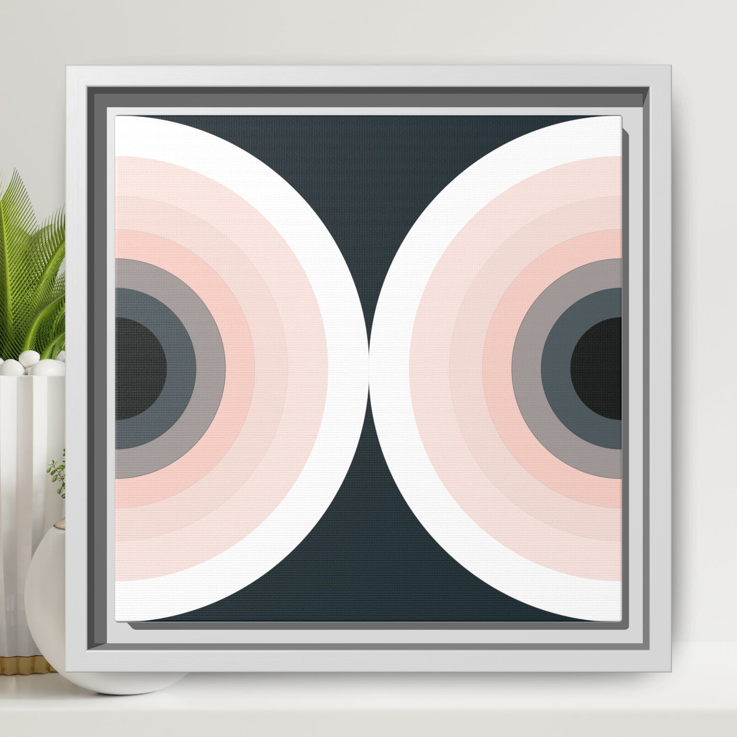 Modern Framed Geometric Canvas Art | Bold Color Meets Clean Framing