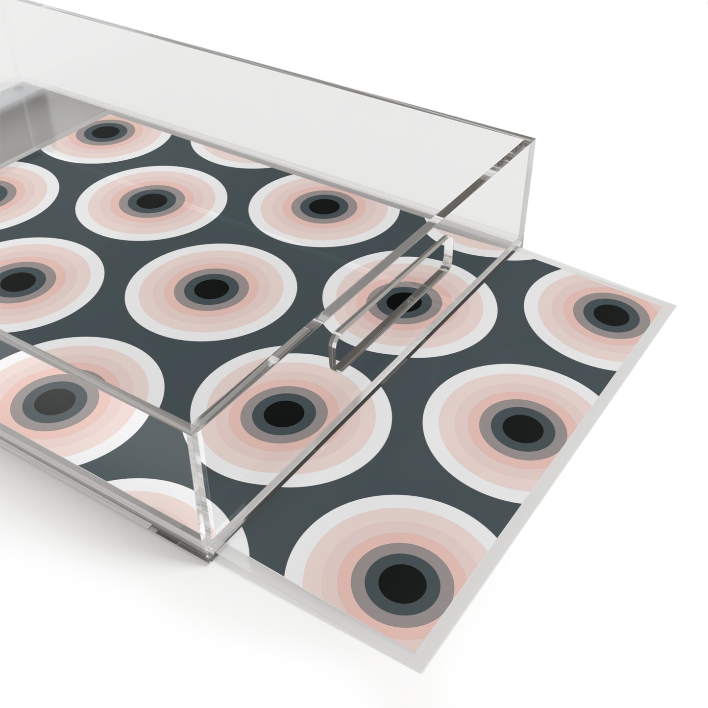 Modern Acrylic Tray with Bold Geometric Artwork