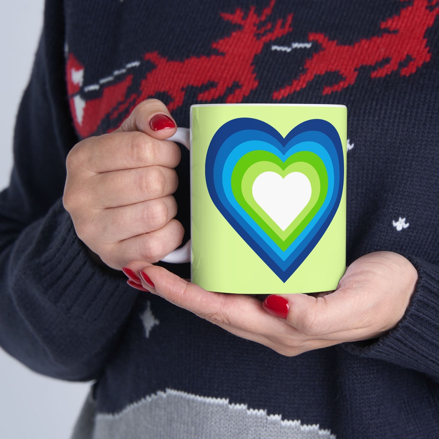 Geo Art Heart Mug – Bold Color, Daily Joy