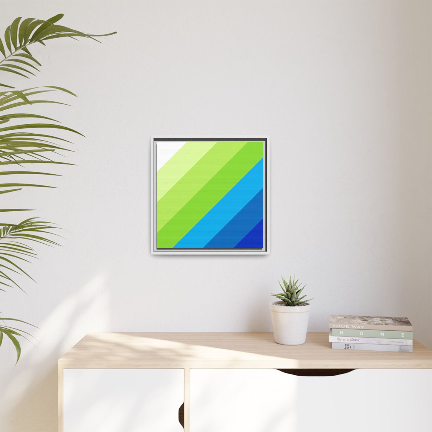 Modern Framed Geometric Canvas Art | Bold Color Meets Clean Framing