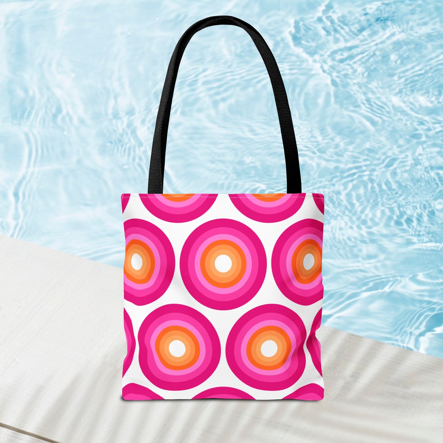 Geometric Art Tote Bag – 3 sizes | Bold lines. Vivid color. Retro with a modern twist.