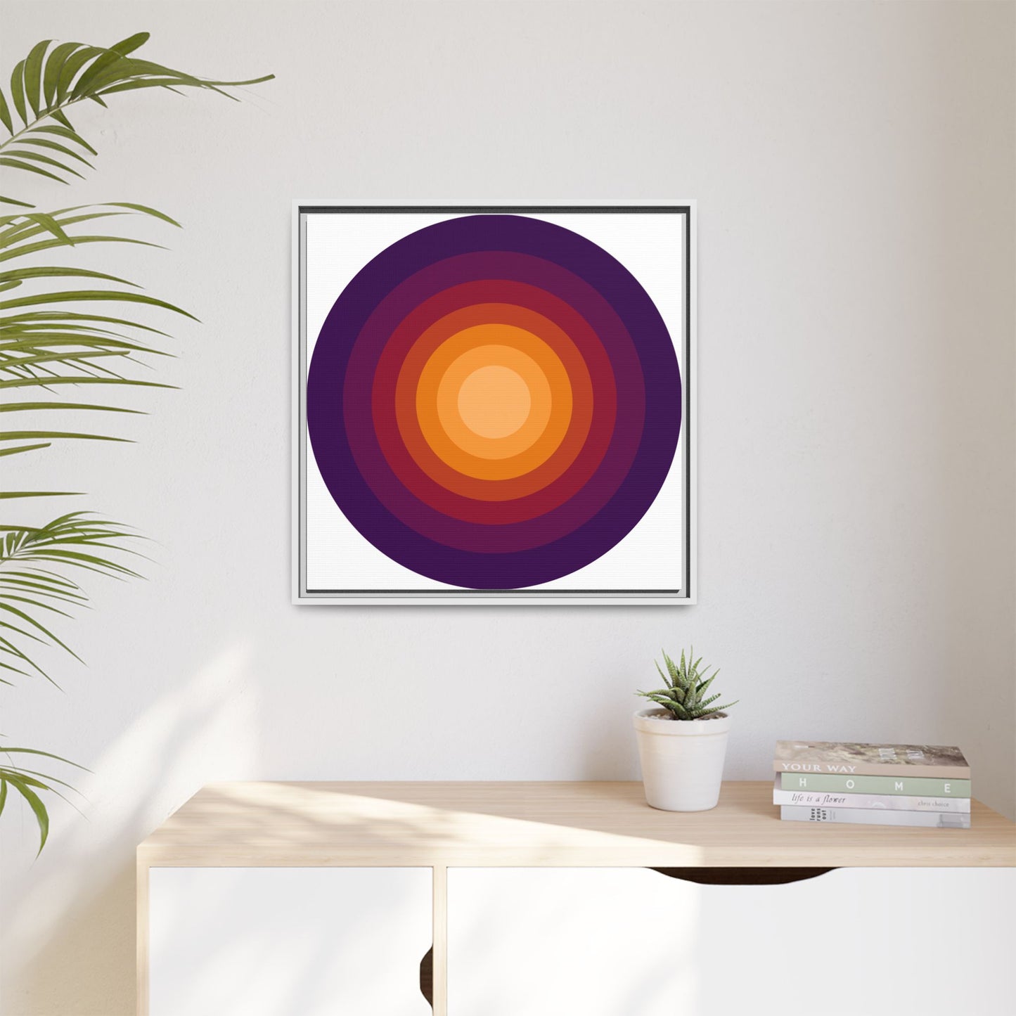 Modern Framed Geometric Canvas Art | Bold Color Meets Clean Framing