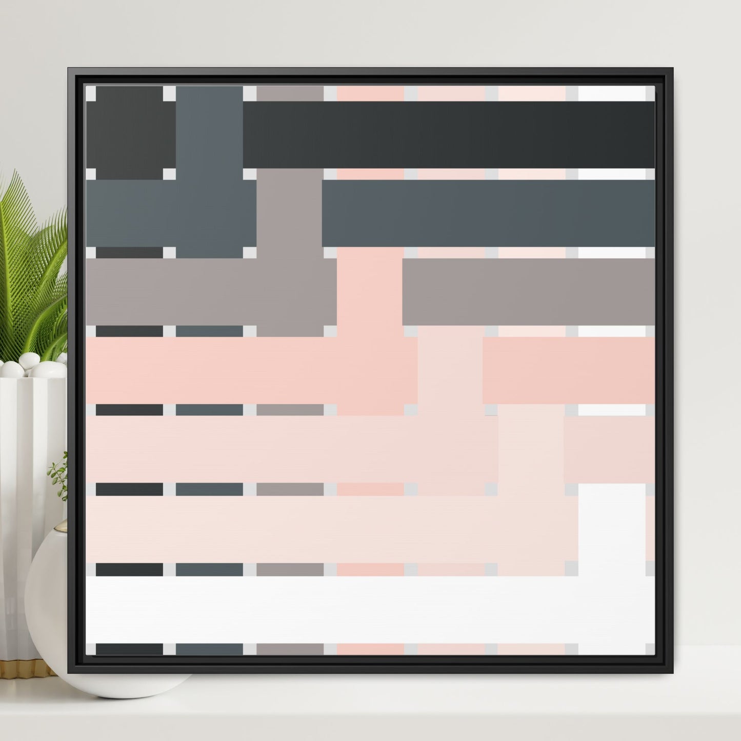 Modern Framed Geometric Canvas Art | Bold Color Meets Clean Framing