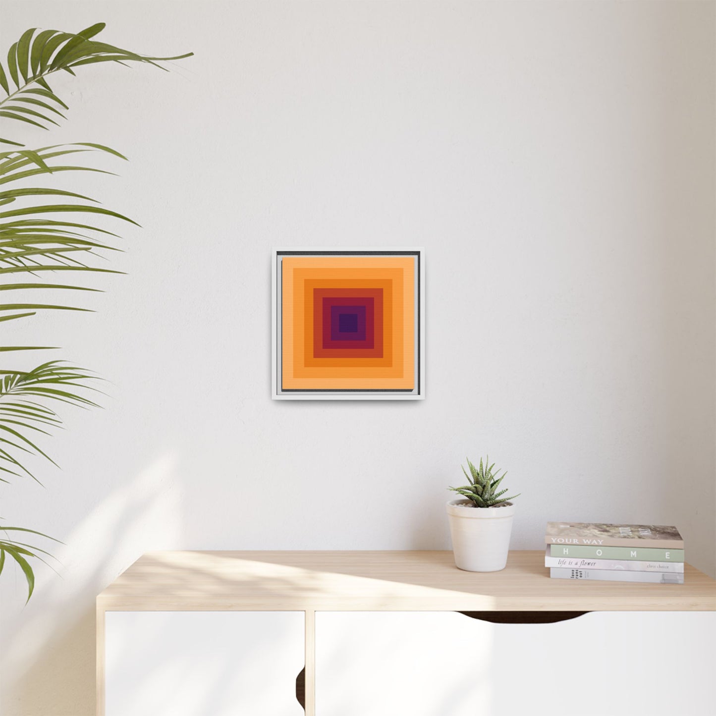 Modern Framed Geometric Canvas Art | Bold Color Meets Clean Framing