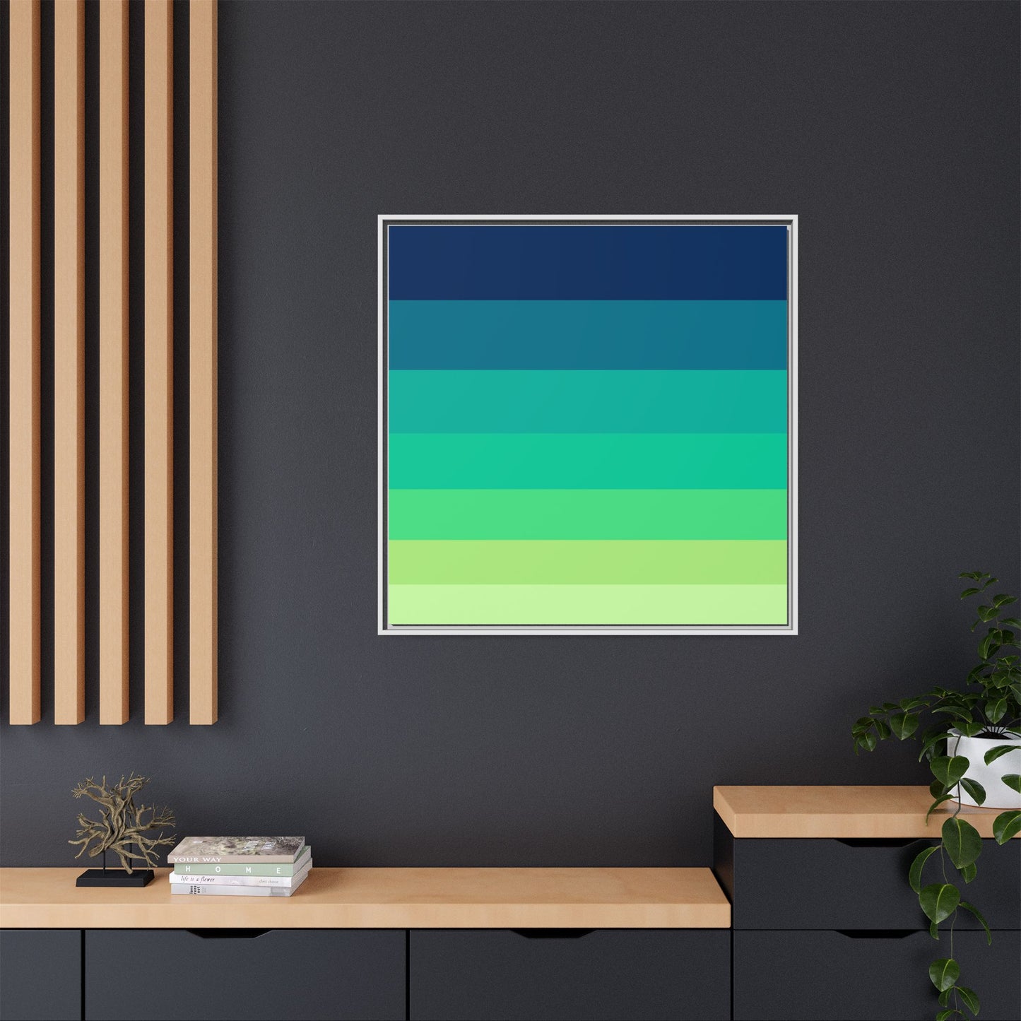 Modern Framed Geometric Canvas Art | Bold Color Meets Clean Framing