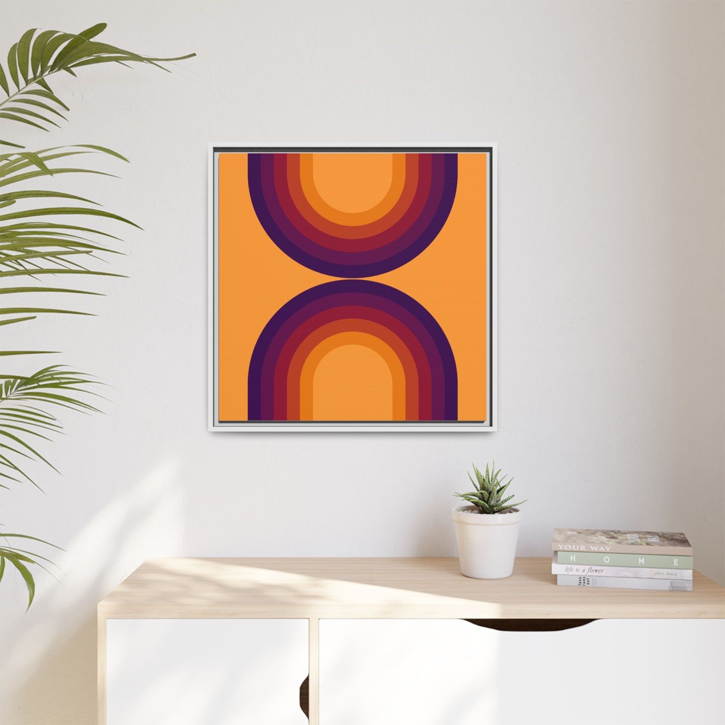 Modern Framed Geometric Canvas Art | Bold Color Meets Clean Framing