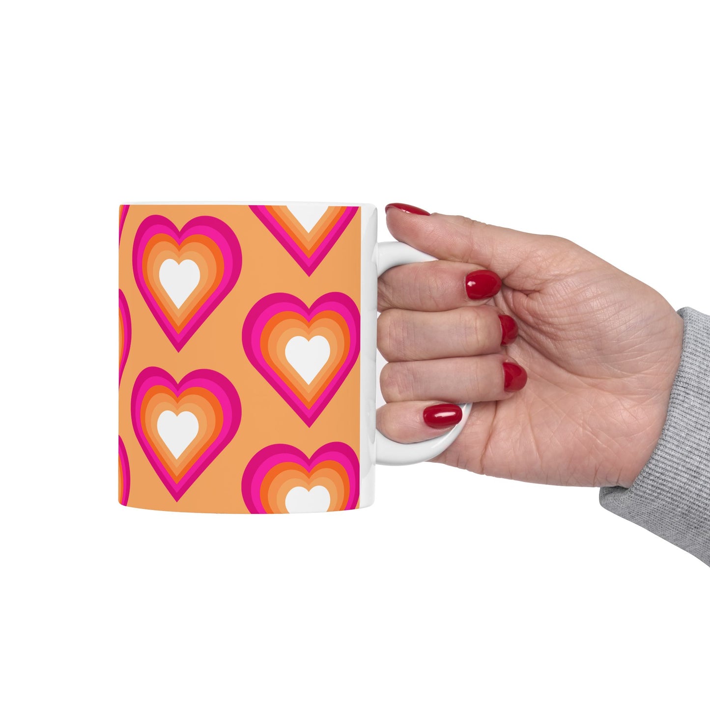 Geo Art Heart Mug – Bold Color, Daily Joy