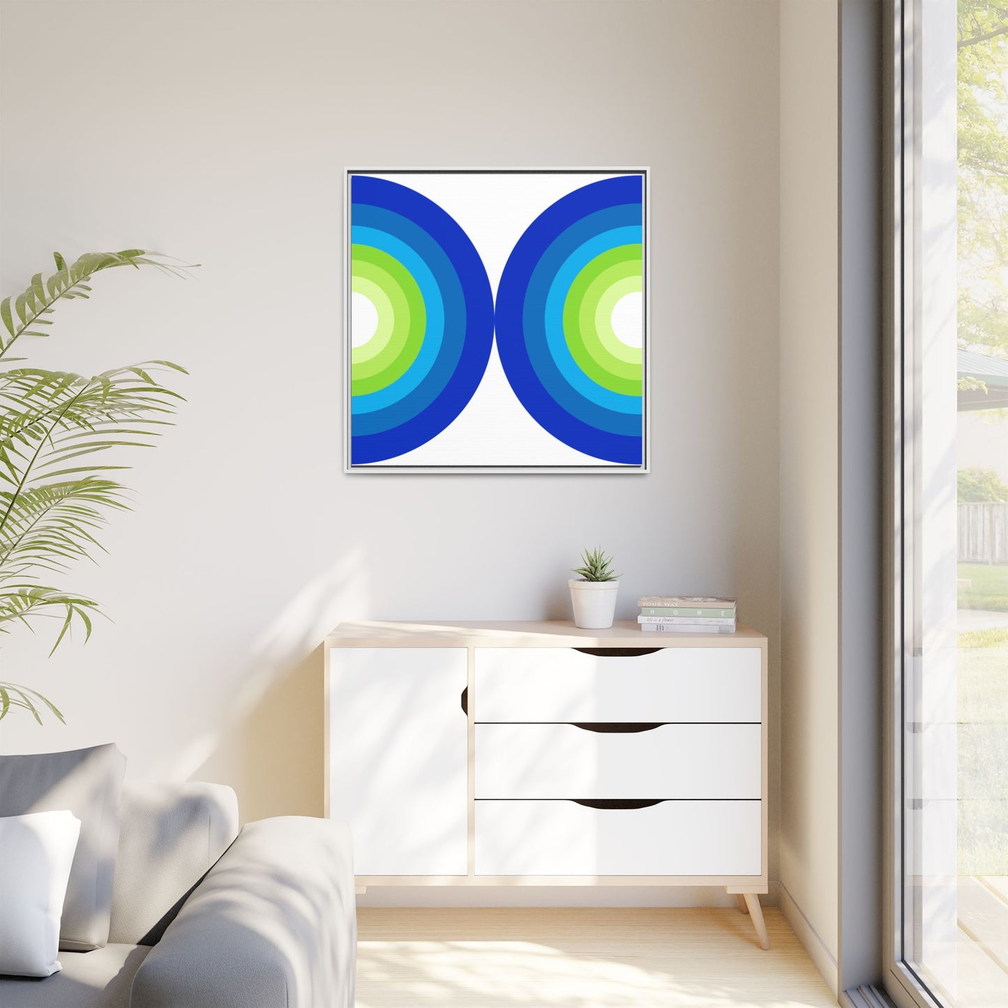 Modern Framed Geometric Canvas Art | Bold Color Meets Clean Framing