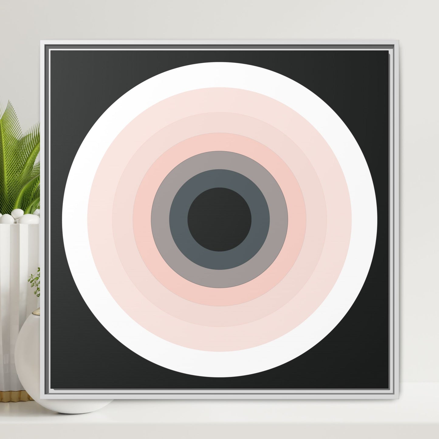 Modern Framed Geometric Canvas Art | Bold Color Meets Clean Framing