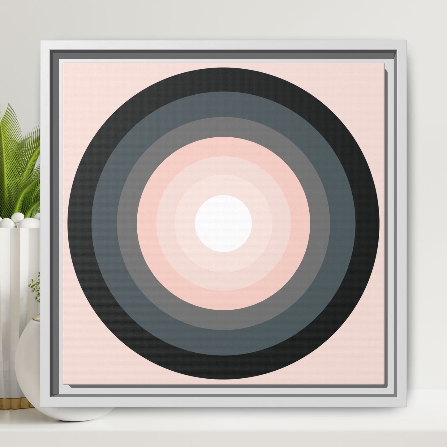 Modern Framed Geometric Canvas Art | Bold Color Meets Clean Framing