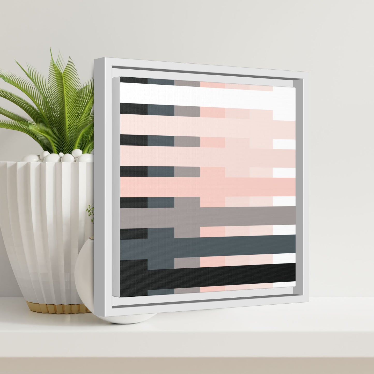 Modern Framed Geometric Canvas Art | Bold Color Meets Clean Framing