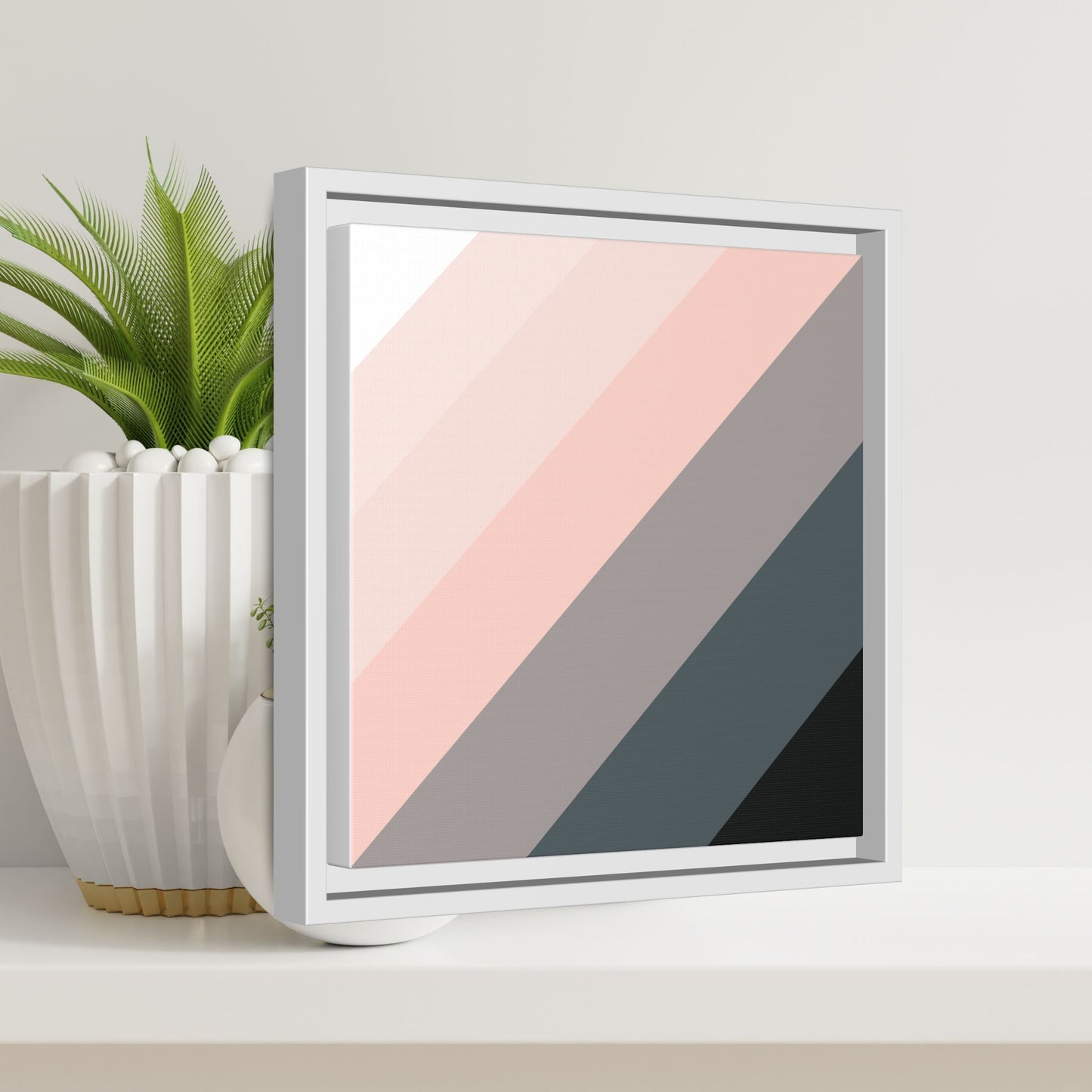 Modern Framed Geometric Canvas Art | Bold Color Meets Clean Framing