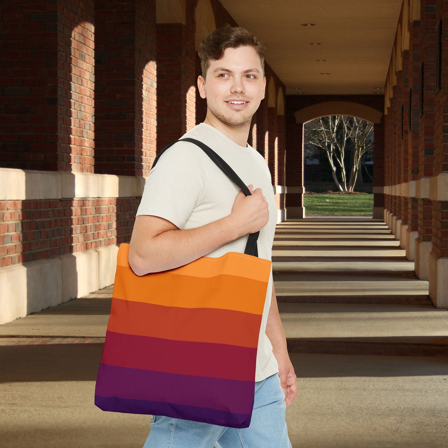 Geometric Art Tote Bag – 3 sizes | Bold lines. Vivid color. Retro with a modern twist.