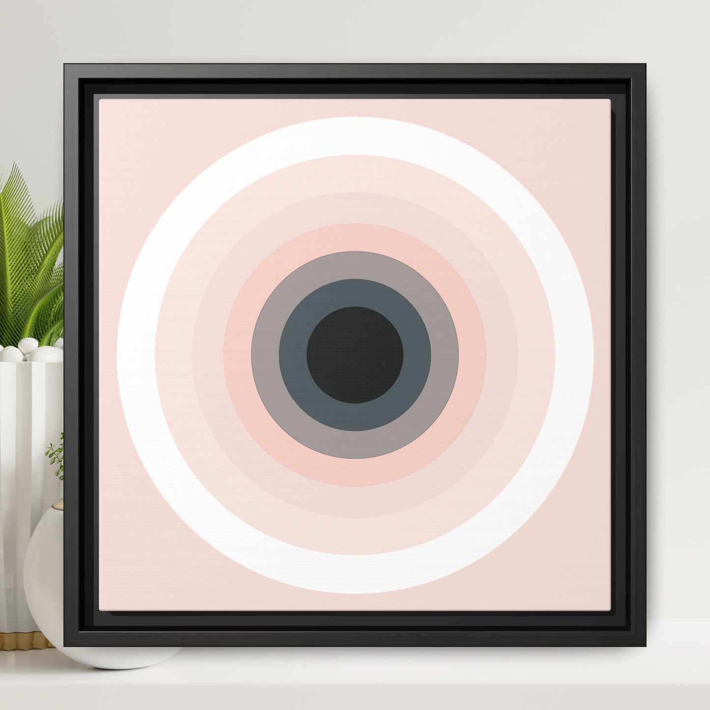 Modern Framed Geometric Canvas Art | Bold Color Meets Clean Framing