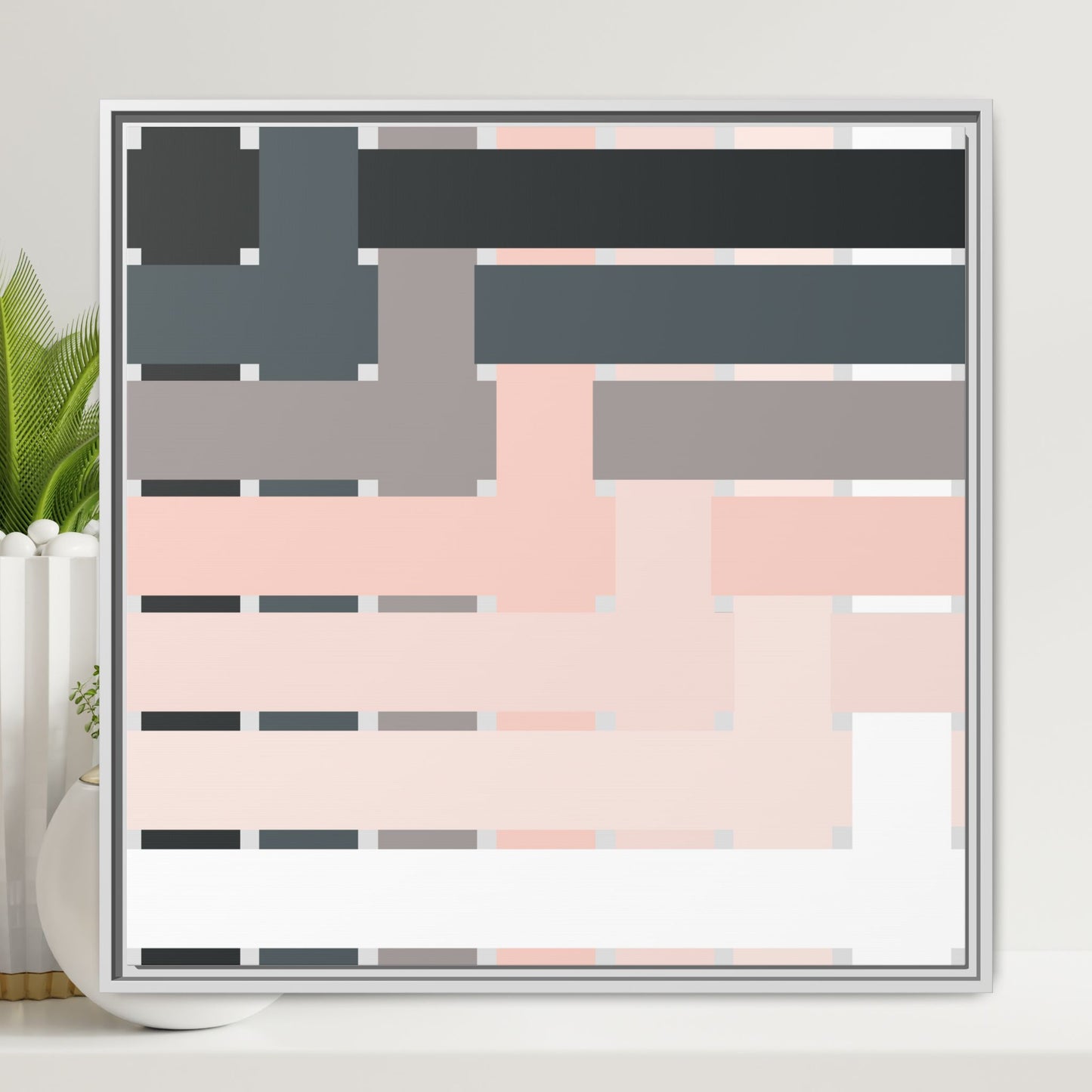 Modern Framed Geometric Canvas Art | Bold Color Meets Clean Framing