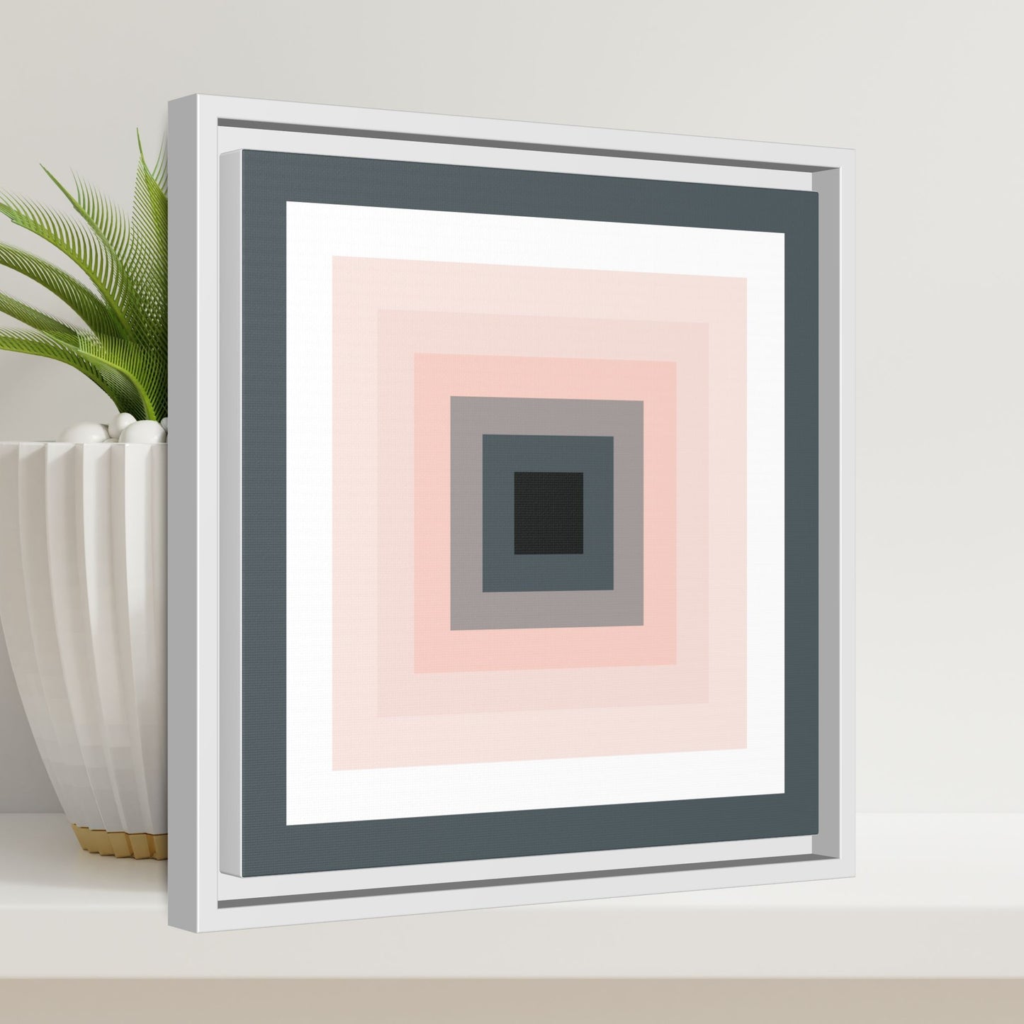 Modern Framed Geometric Canvas Art | Bold Color Meets Clean Framing